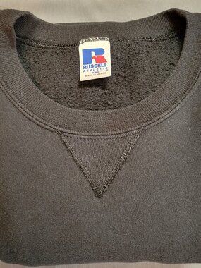 Vintage Russell Athletic Crewneck Sweatshirt Men's XXL Black Pullover CottonPoly
